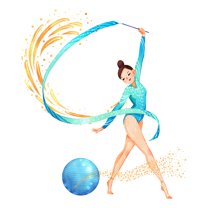 Rhythmic Gymnastics Illustration